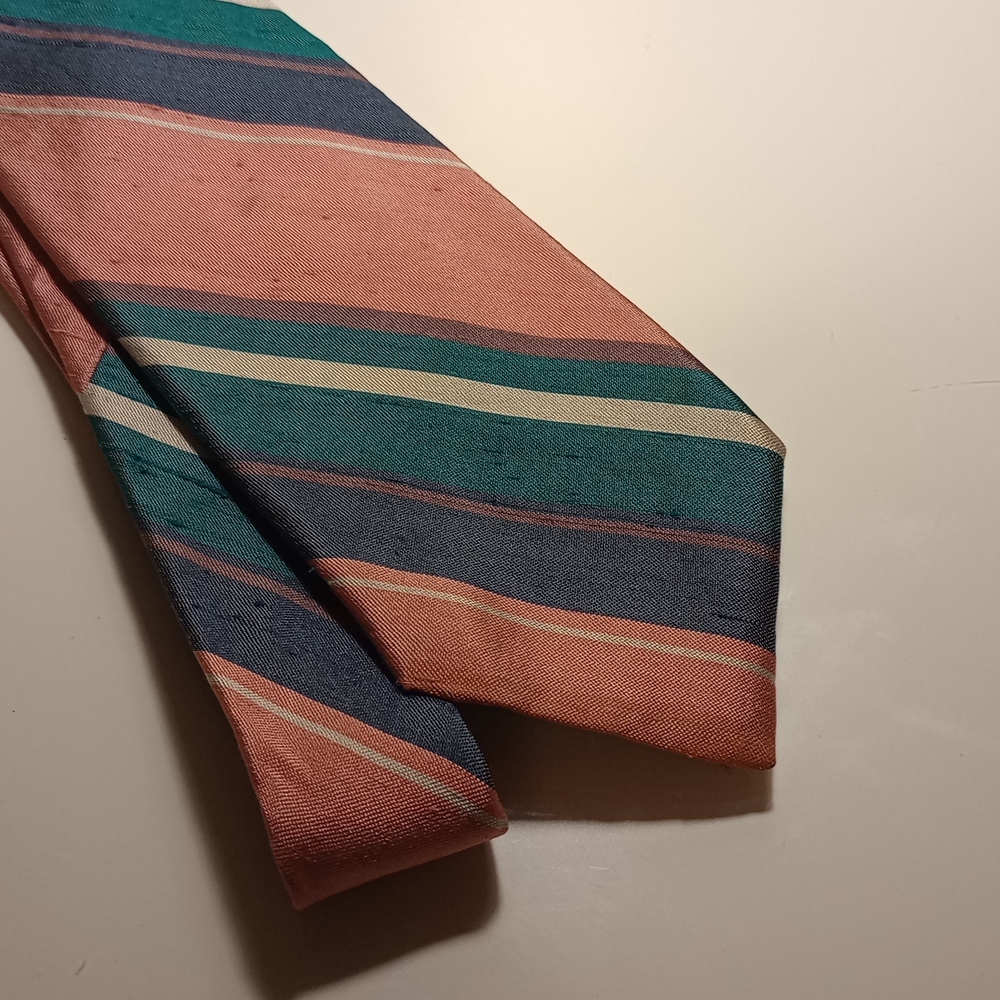 Stafford Pink and Teal Striped Tie